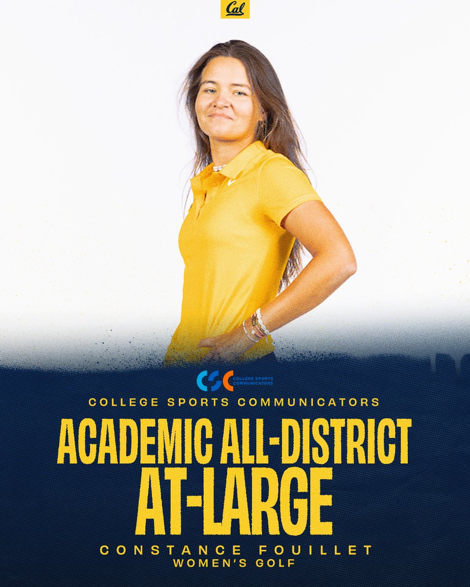 Cal Women's Golf (@calwgolf) on Twitter photo Getting it done on and off the links!
Congratulations to Constance Fouillet for being named an Academic All-District At-Large selection by <a href="/CollSportsComm/">College Sports Communicators</a>📚
#GoBears🐻 Getting it done on and off the links!
Congratulations to Constance Fouillet for being named an Academic All-District At-Large selection by <a href="/CollSportsComm/">College Sports Communicators</a>📚
#GoBears🐻