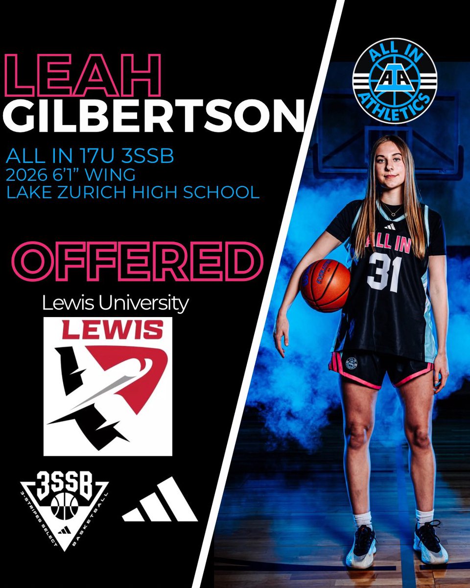 ALL IN Elite Girls 3SSB (@aiaelitegirls) on Twitter photo Congrats to ALL IN 2026 Leah Gilbertson from Lake Zurich on her offer from Lewis University. Way to go <a href="/leahgilbertson_/">Leah Gilbertson</a> <a href="/LewisWBBall/">Lewis Women’s Basketball 🏀✈️</a>
#ALLINfamily <a href="/aiathletics/">ALL IN Athletics</a> <a href="/3SSBGCircuit/">3Stripes Select Basketball Girls Circuit</a> #3SSBGirls
<a href="/pgh_lisa/">PrepGirlsHoopsLisa</a> <a href="/PGHByron/">Byron Xerxes Livsey</a> <a href="/MHS_Girls_/">Midwest Hoops Spotlight</a> Congrats to ALL IN 2026 Leah Gilbertson from Lake Zurich on her offer from Lewis University. Way to go <a href="/leahgilbertson_/">Leah Gilbertson</a> <a href="/LewisWBBall/">Lewis Women’s Basketball 🏀✈️</a>
#ALLINfamily <a href="/aiathletics/">ALL IN Athletics</a> <a href="/3SSBGCircuit/">3Stripes Select Basketball Girls Circuit</a> #3SSBGirls
<a href="/pgh_lisa/">PrepGirlsHoopsLisa</a> <a href="/PGHByron/">Byron Xerxes Livsey</a> <a href="/MHS_Girls_/">Midwest Hoops Spotlight</a>