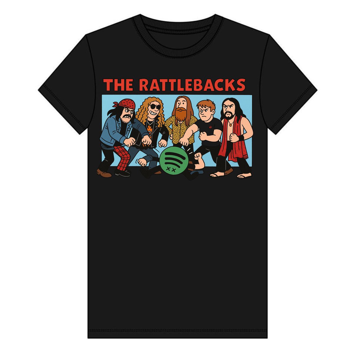 You may have seen recently Spotify decided to remove our entire album, we decided to commemorate this event with a limited run of 'FUCK SPOTIFY' T-Shirts!

The profit from each of these shirts is the equivalent of 4,500 streams on Spotify!

Get yours - therattlebacks.co.uk/product-page/f…