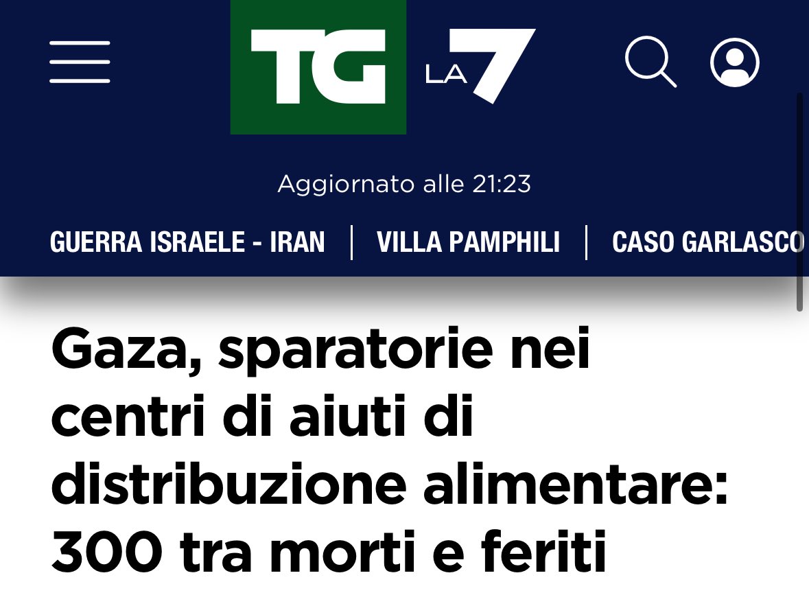 AlRobecchi's tweet image. Ciao! Traduciamo insieme “Sparatoria nel centro di aiuti”. Significa che l’esercito di Israele ha sparato su civili disperati da lui stesso affamati. Il secondo significato è che i grandi media italiani sono complici del III Reich di Tel Aviv
#IsraelTerroristState