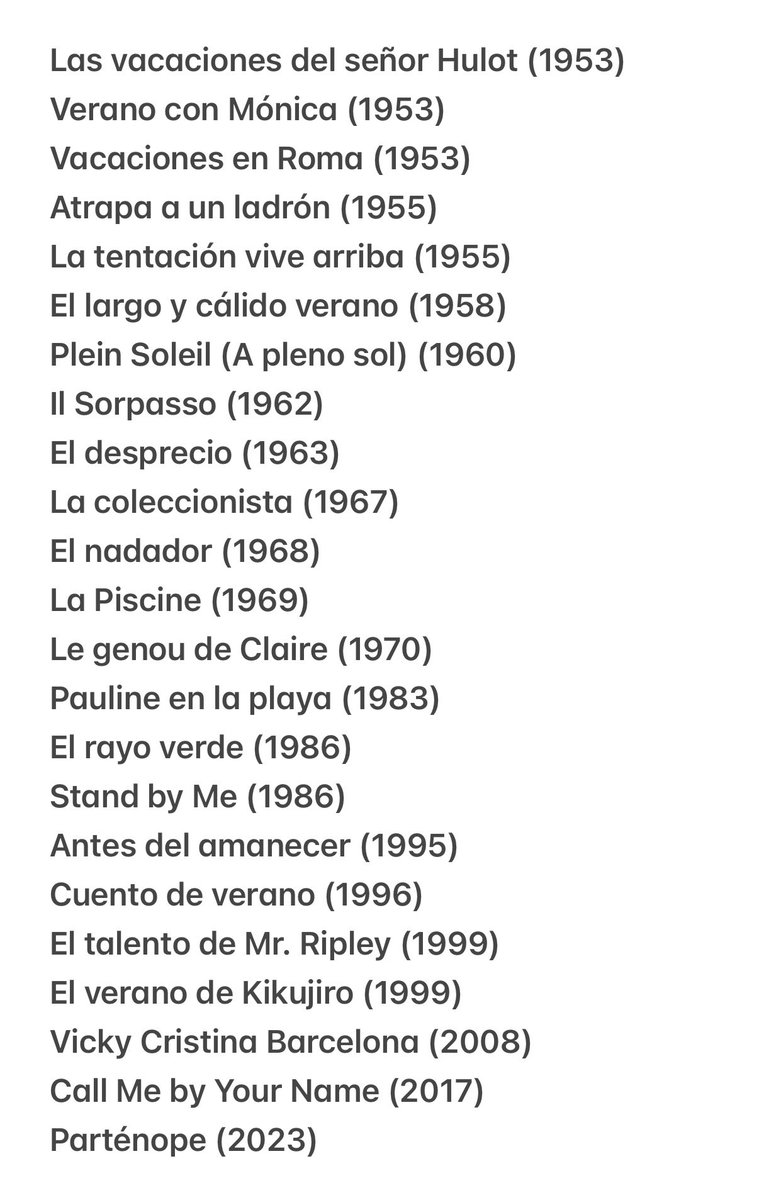 Lista de películas que huelen a mar y transpiran sol. Cine para encarar el verano:

P.D. Es más que discutible.
