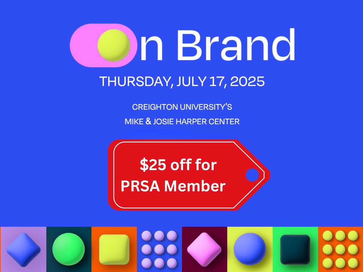🚨 Don’t miss On Brand 2025 — Omaha’s top branding, PR &amp; marketing event!
📅 July 17 | 📍 Creighton Univ. | 🕗 8–3:30

✨ Keynotes: Lyn Wineman, Mark Mohammadpour, Drew Davies

🎟️ $25 off for PRSA members (check inbox)
👉 bit.ly/OnBrand2025