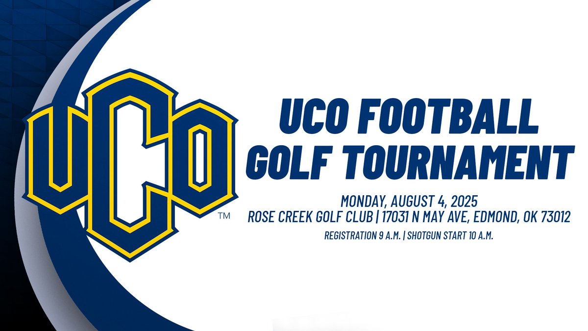 UCO Bronchos (@ucoathletics) on Twitter photo ๐จ NEW DATE ๐จ SAME PLACE ๐จ
Central Oklahoma football's golf fundraiser at Rose Creek in Edmond is scheduled for Monday, Aug. 4!!!
REGISTER HERE: โฌ๏ธโฌ๏ธโฌ๏ธ
79270.thankyou4caring.org/footballgolf
<a href="/ucobronchofb/">UCO Football</a> x #RollChos
๐โณ๏ธ๐ด๐๐โณ๏ธ๐ ๐จ NEW DATE ๐จ SAME PLACE ๐จ
Central Oklahoma football's golf fundraiser at Rose Creek in Edmond is scheduled for Monday, Aug. 4!!!
REGISTER HERE: โฌ๏ธโฌ๏ธโฌ๏ธ
79270.thankyou4caring.org/footballgolf
<a href="/ucobronchofb/">UCO Football</a> x #RollChos
๐โณ๏ธ๐ด๐๐โณ๏ธ๐