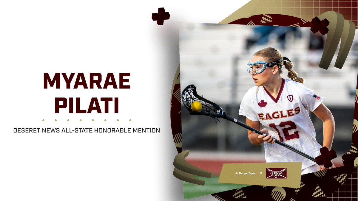 🎉 Celebrate MyaRae Pilati's Deseret News All-State Honorable Mention with us! Her hard work and passion for Girl's Lacrosse truly shine. Go, MyaRae! #maplemountainsports