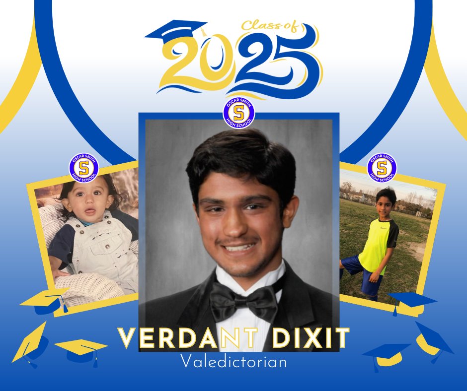 🎓 Senior Spotlight 🎓

💙🐯💛VERDANT DIXIT is Oscar Smith High School’s 2025 Valedictorian.

He will attend the University of Virginia.

#Classof2025! 🎓 #CPSCelebrates