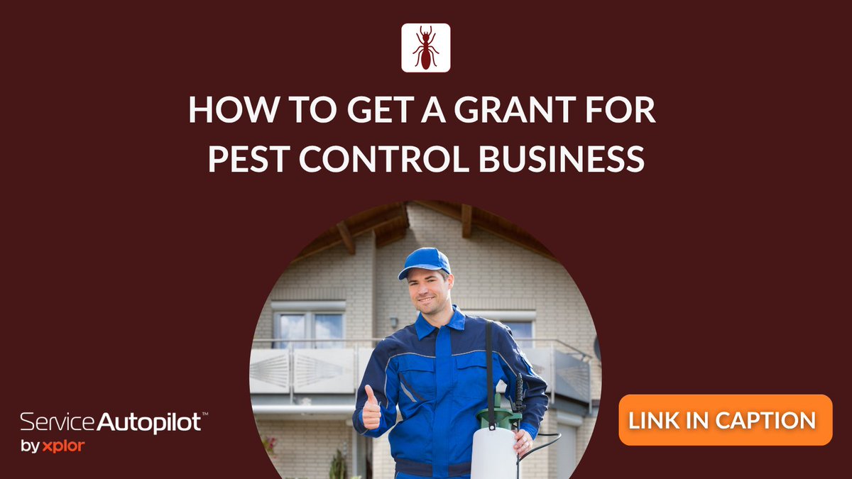Exploring how to get a grant for a pest control business? 

Check out our practical guide to help you through the process &amp; show you how to get a grant for a pest control business: ow.ly/8XUY50W3rog

#ServiceAutopilot
#PestControlBusiness #FinanicalAssistance #Grants