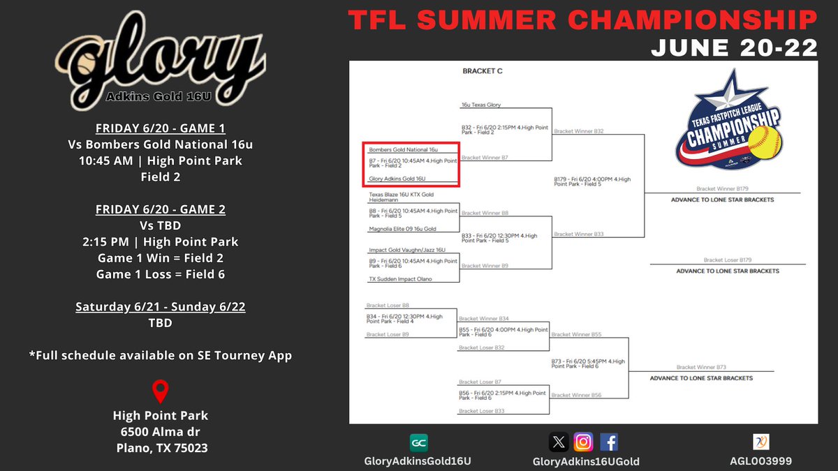 Isla Arel 2027 (@islaarel02) on Twitter photo Let's pick up where we left off last weekend before the rain came! 🔥🔥🔥TFL Summer Championship this weekend in Plano. <a href="/ADKINSGOLD16U/">GloryAdkins16uGold</a> 😇🆙#halosup
SE Tourney Link: tinyurl.com/GloryAdkins16U…
<a href="/GatorsSB/">Gators Softball</a> <a href="/ArizonaSoftball/">Arizona Softball</a> <a href="/AggieSoftball/">Texas A&M Softball</a> <a href="/TexasSoftball/">Texas Softball</a> <a href="/BaylorSoftball/">Baylor Softball</a> <a href="/TexasTechSB/">Texas Tech Softball</a> Let's pick up where we left off last weekend before the rain came! 🔥🔥🔥TFL Summer Championship this weekend in Plano. <a href="/ADKINSGOLD16U/">GloryAdkins16uGold</a> 😇🆙#halosup
SE Tourney Link: tinyurl.com/GloryAdkins16U…
<a href="/GatorsSB/">Gators Softball</a> <a href="/ArizonaSoftball/">Arizona Softball</a> <a href="/AggieSoftball/">Texas A&M Softball</a> <a href="/TexasSoftball/">Texas Softball</a> <a href="/BaylorSoftball/">Baylor Softball</a> <a href="/TexasTechSB/">Texas Tech Softball</a>