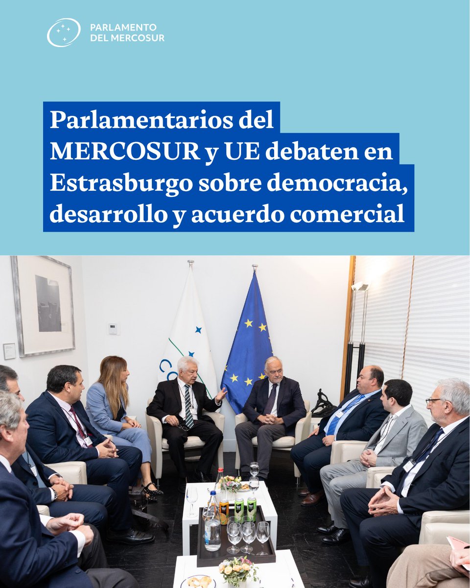 #AgenciaPARLASUR 🇪🇺  En el marco de la misión a Estrasburgo, la Delegación del PARLASUR mantuvo este martes una intensa agenda en el Parlamento Europeo, reforzando el diálogo político rumbo a la ratificación del Acuerdo #MERCOSUR–UE

parlamentomercosur.org/innovaportal/v…
