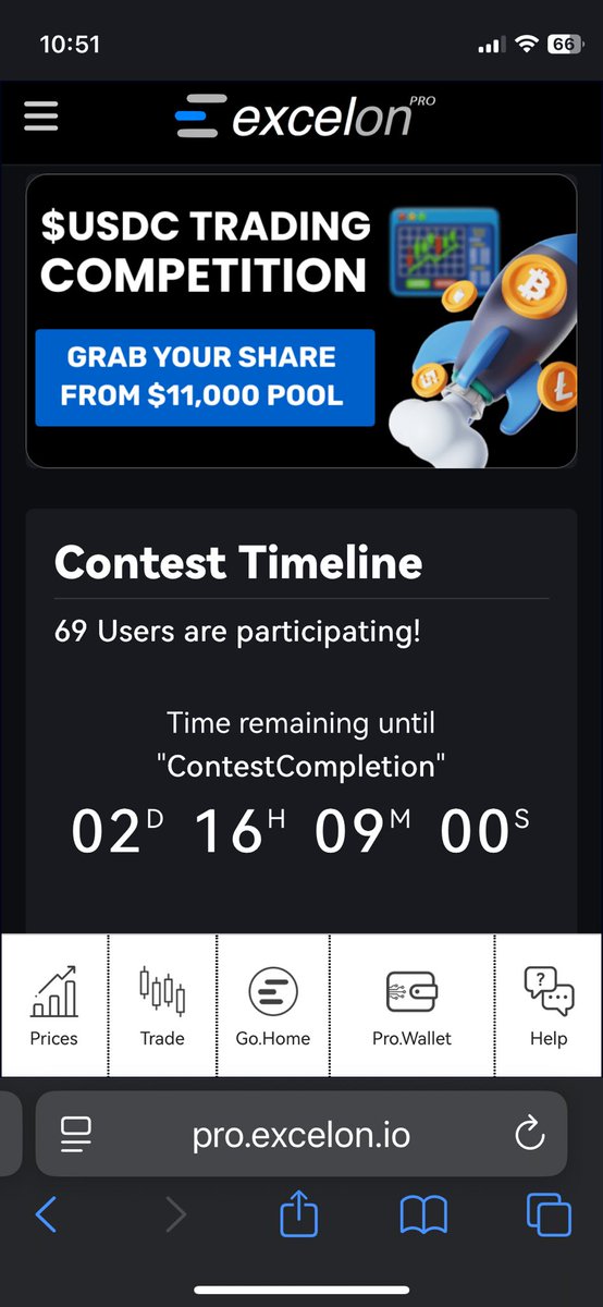 Excelonapp's tweet image. 🔥Great Competition on Excelon Pro Exchange!!
🚀There is still time to participate and claim your part of the $USDC 11,000 prize. 
➡️excelon.io
#excelon #usdc #exchange #cryptocurrency #cryptotrading