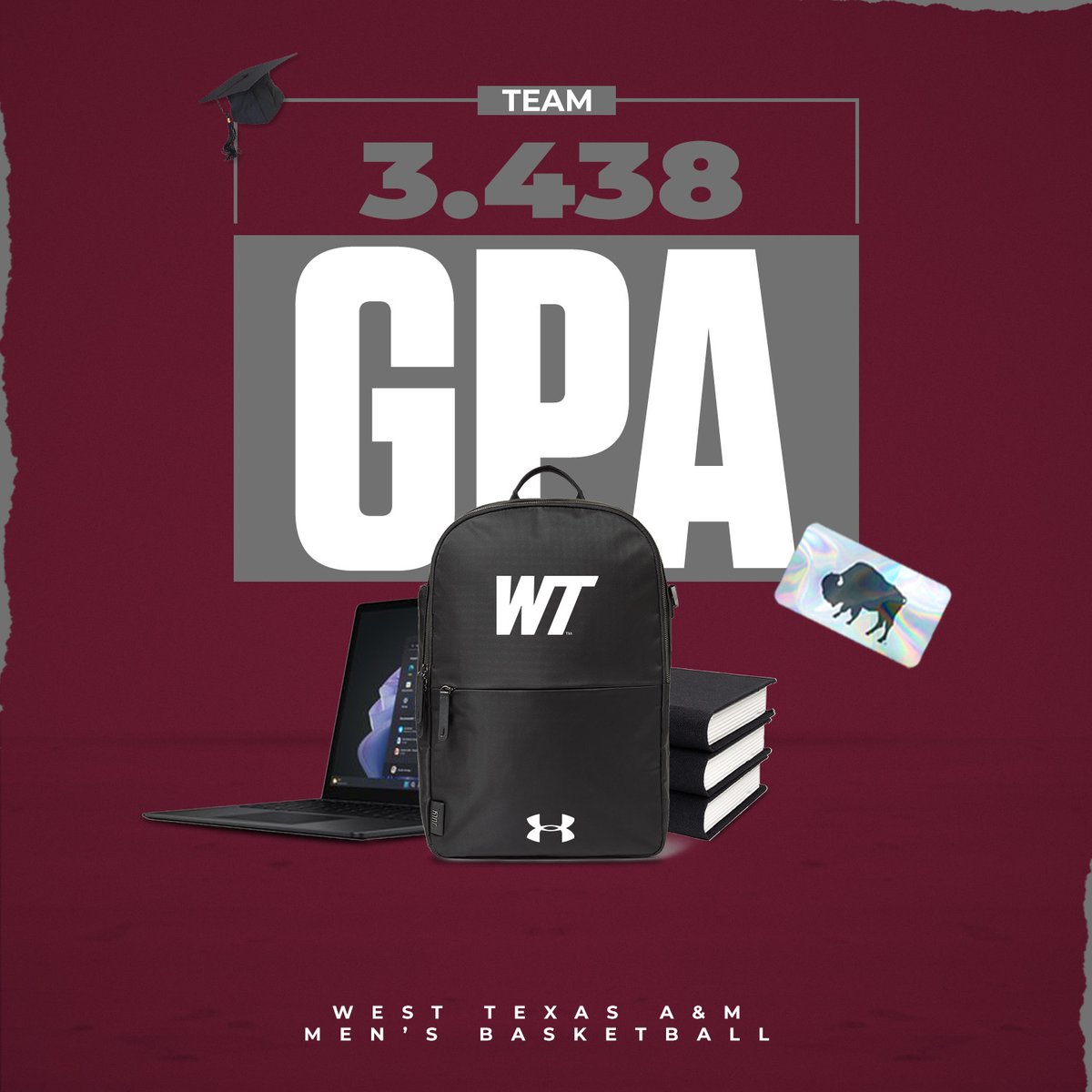 WTAMU_MBB's tweet image. The Buffs posted a team GPA of 3.438 in the classroom for the 2024-25 academic year!
#BuffNation | #WESTisBEST