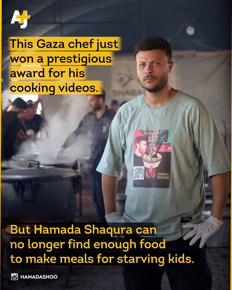 While trying to survive the genocide in Gaza, Hamada Shaqura channeled his grief into action. The Gaza food blogger-turned-chef captured the attention of millions with his culinary skills, intense gaze and the joy he brought to children.

Now, his videos have earned him the 2025