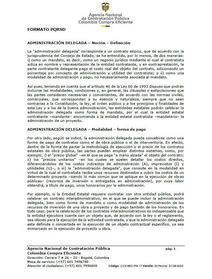 🤝¿Qué se entienden por contratos de administración delegada y mandatos sin representación?

Colombia Compra explica ambas figuras de común utilización y pacto por las entidades estatales

Descarga aquí👇
buff.ly/ZUwS1uI