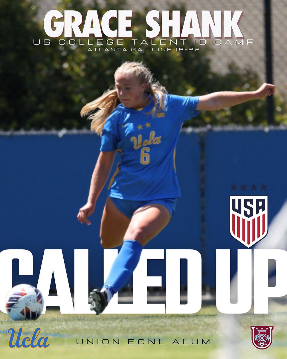 Union ECNL Girls Recruiting (@unionecnl) on Twitter photo Congratulations <a href="/shank_grace/">Grace Shank</a>
𝐂𝐀𝐋𝐋𝐄𝐃 𝐔𝐏 📞📞📞 to the US College Talent ID training camp squad in Atlanta, Georgia 🇺🇸💥
<a href="/USYNT/">U.S. Soccer YNT</a> @ecnl07 <a href="/UCLAWSoccer/">UCLA Women's Soccer</a> <a href="/mcleansoccer/">McLean Youth Soccer</a> <a href="/ffxvaunion/">Fairfax VA Union ECNL</a> <a href="/ImYouthSoccer/">ECNL/GA/Recruiting/College Soccer</a> <a href="/TopDrawerSoccer/">TopDrawerSoccer</a> #USWNT Congratulations <a href="/shank_grace/">Grace Shank</a>
𝐂𝐀𝐋𝐋𝐄𝐃 𝐔𝐏 📞📞📞 to the US College Talent ID training camp squad in Atlanta, Georgia 🇺🇸💥
<a href="/USYNT/">U.S. Soccer YNT</a> @ecnl07 <a href="/UCLAWSoccer/">UCLA Women's Soccer</a> <a href="/mcleansoccer/">McLean Youth Soccer</a> <a href="/ffxvaunion/">Fairfax VA Union ECNL</a> <a href="/ImYouthSoccer/">ECNL/GA/Recruiting/College Soccer</a> <a href="/TopDrawerSoccer/">TopDrawerSoccer</a> #USWNT