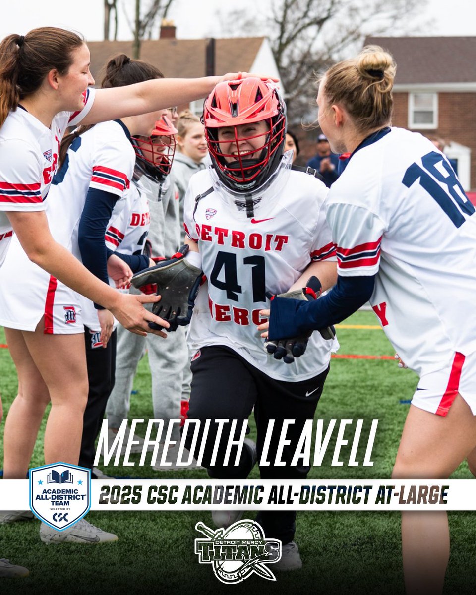 Detroit Mercy WLAX (@detroitwlax) on Twitter photo Great job Maddy Camm, Sophie Davis, Meredith Leavell & Alyssa Jarvis as they were named to the <a href="/CollSportsComm/">College Sports Communicators</a> At-Large Academic All-District Team
#DetroitsCollegeTeam ⚔️🥍
🔗 tinyurl.com/87562fxt Great job Maddy Camm, Sophie Davis, Meredith Leavell & Alyssa Jarvis as they were named to the <a href="/CollSportsComm/">College Sports Communicators</a> At-Large Academic All-District Team
#DetroitsCollegeTeam ⚔️🥍
🔗 tinyurl.com/87562fxt