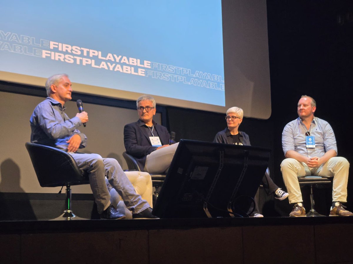 Grateful to have joined #FirstPlayable2025 in Florence - huge thanks to <a href="/IIDEAssociation/">IIDEA</a>! 

Loved speaking about building Day 4 Night with the legendary Ed Fries and fellow co-founders Gian Marco Zanna and Cristina Nava.

#FP25 #GameDev
<a href="/d4nstudios/">d4nstudios</a> | @1UpVentures