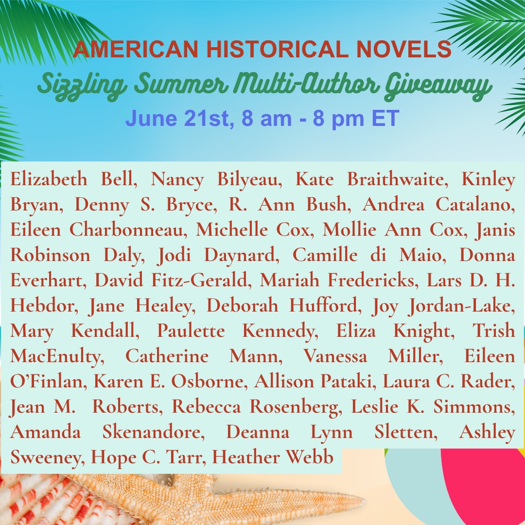Hi all - Be sure to join me and many other authors at AMERICAN HISTORICAL NOVELS group for a BIG #giveaway on Saturday, June 21st from 8 am - 8 pm eastern time. Here's the link: facebook.com/groups/2109168…

#giveawayalert #giveawayalert #historicalnovels