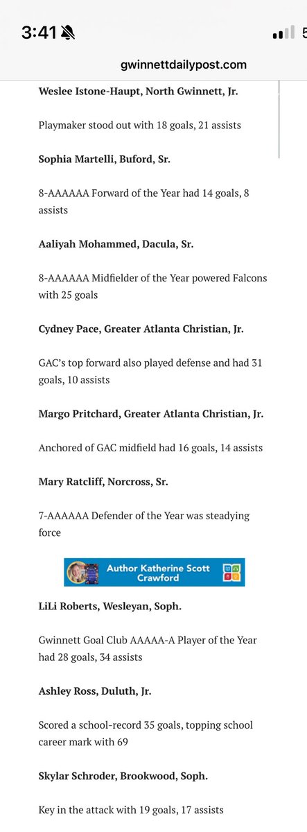 Ashley Ross (2026) (@soccerash2026) on Twitter photo Thank you <a href="/GDPsports/">Gwinnett Daily Post</a> & <a href="/willhammock/">Will Hammock</a> for naming me to the All-County First Team. Such an honor to be included with this group and to represent <a href="/DSN_Wildcats/">Duluth Soccer Nation</a> ๐ โฝ <a href="/duluth_wildcats/">@Duluth_Wildcats</a> Thank you <a href="/GDPsports/">Gwinnett Daily Post</a> & <a href="/willhammock/">Will Hammock</a> for naming me to the All-County First Team. Such an honor to be included with this group and to represent <a href="/DSN_Wildcats/">Duluth Soccer Nation</a> ๐ โฝ <a href="/duluth_wildcats/">@Duluth_Wildcats</a>