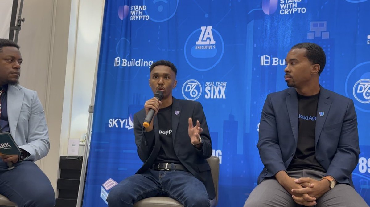 Dapphub_xyz's tweet image. Our Founder &amp;amp; CEO @travSherman44 spoke at #AtlantaTechWeek about why Atlanta’s smart city future is all about empowering people.

“Inclusivity starts with simplicity &amp;amp; trust. Tech should be built for every neighborhood, not just the tech bubble. Imagine sending money or voting…