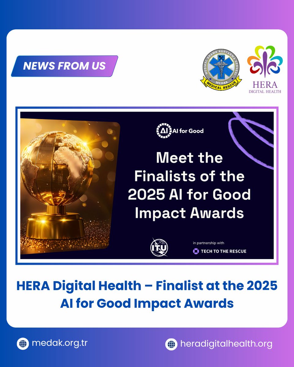 🌍 HERA Digital Health – Finalist at the 2025 AI for Good Impact Awards 🏆🤖

We’re proud to be selected in the AI for People category for improving healthcare access for displaced communities.

👉 Details: linkedin.com/pulse/meet-fin…