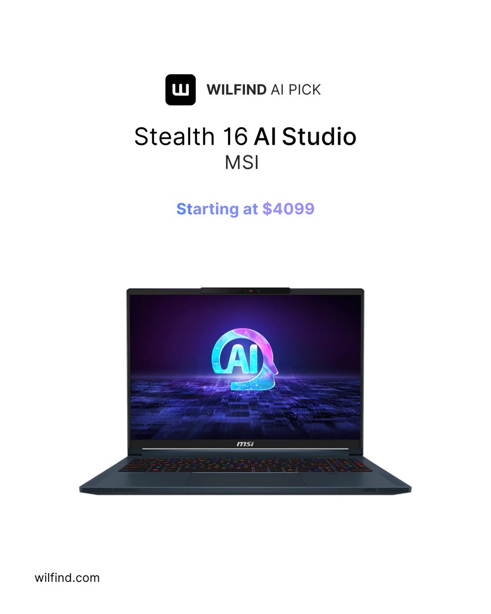 wilfind_'s tweet photo. Wilfind AI Pick — MSI Stealth 16 AI Studio

💻 Intel® Core™ Ultra 9 185H
🎮 GeForce RTX™ 4090 Laptop GPU — 16 GB GDDR6
🧠 MSI AI Engine — Automatically adjusts system settings to deliver optimal performance

#MSI #Stealth16AI #RTX4090 #LaptopGPU #NVIDIAStudio #Wilfind #AIShop https://t.co/JZtnLlmYbI