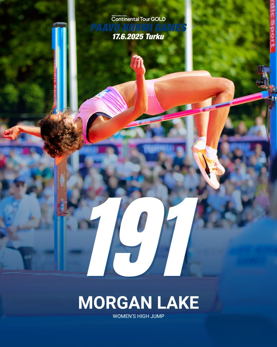 Victory for Morgan Lake in the women’s high jump!

#PaavoNurmiGames #ContinentalTourGold #WorldAthletics #Turku