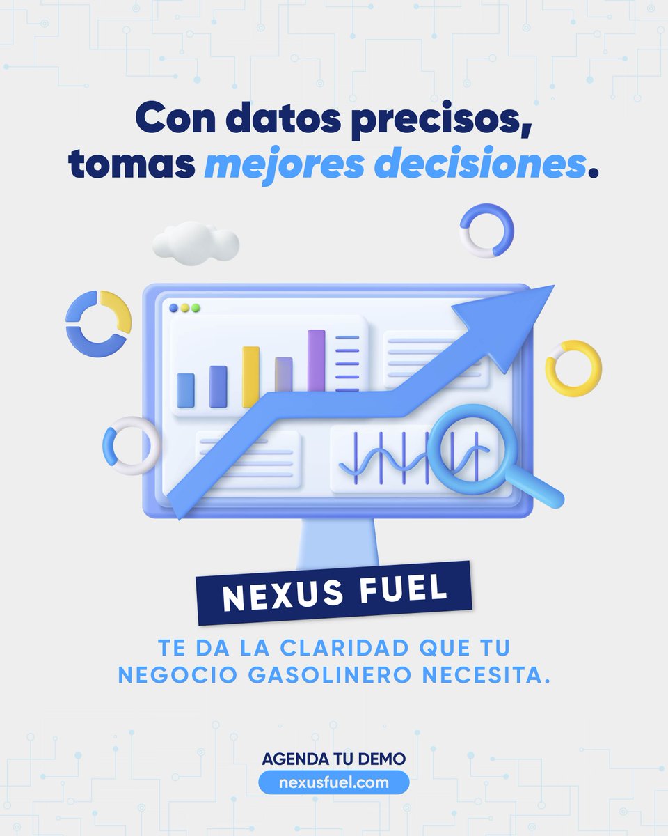 NexusFuel_'s tweet photo. Toma el control con información precisa.
Con Nexus Fuel accedes a datos en tiempo real que impulsan decisiones estratégicas y optimizan tu operación.
#NexusFuel #TransformaciónDigital #SoftwareGasolinero #ERP https://t.co/e4pIB1IlG9