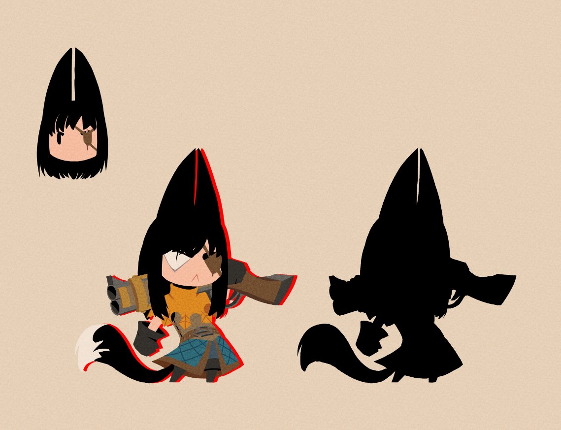 made a chibi ver of my fox girl lily, including a silhouette test for her

#art #digitalart #oc