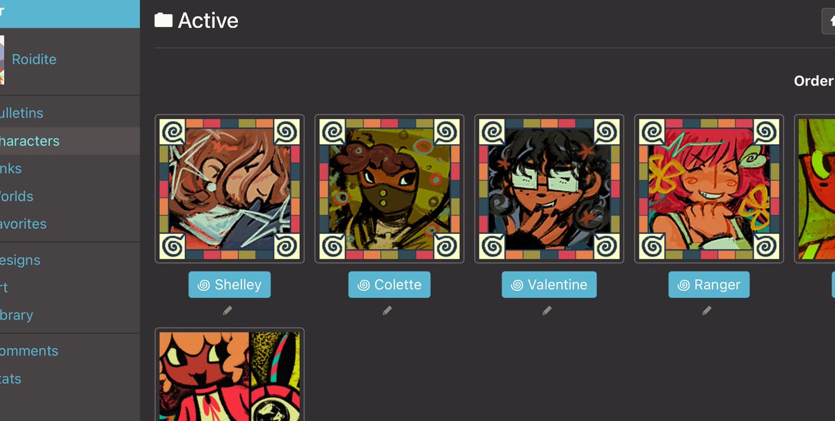 Roidite's tweet image. Oc icons done 🌀