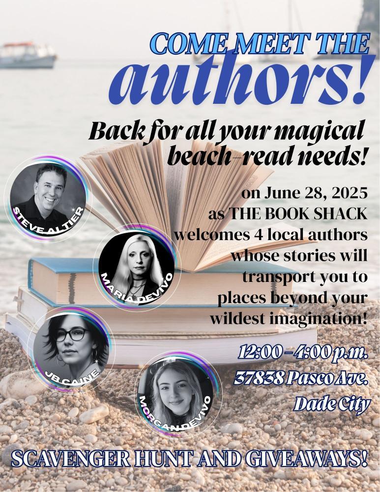 I'll be signing at The Book Shack in Dade City on June 28th from 12 to 4.
 I look forward to seeing you.
