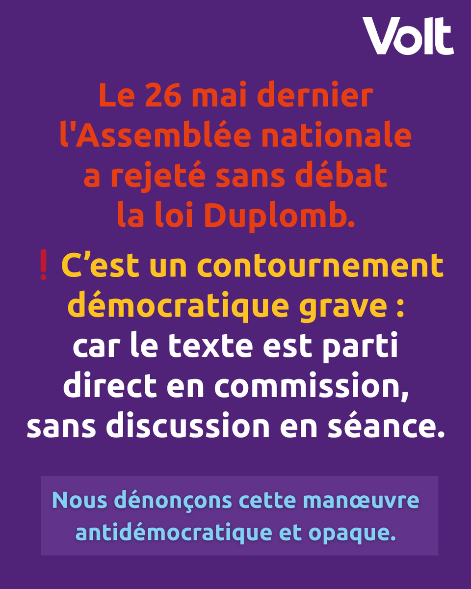 volt_france's tweet photo. ⚠️ La loi Duplomb, votée sans débat, menace notre modèle agricole. Volt France défend une agriculture régénérative, fondée sur la science, la durabilité et le respect des agriculteurs💜
#VoltFrance #LoiDuplomb #AgricultureDurable https://t.co/6lg1cMCdsH