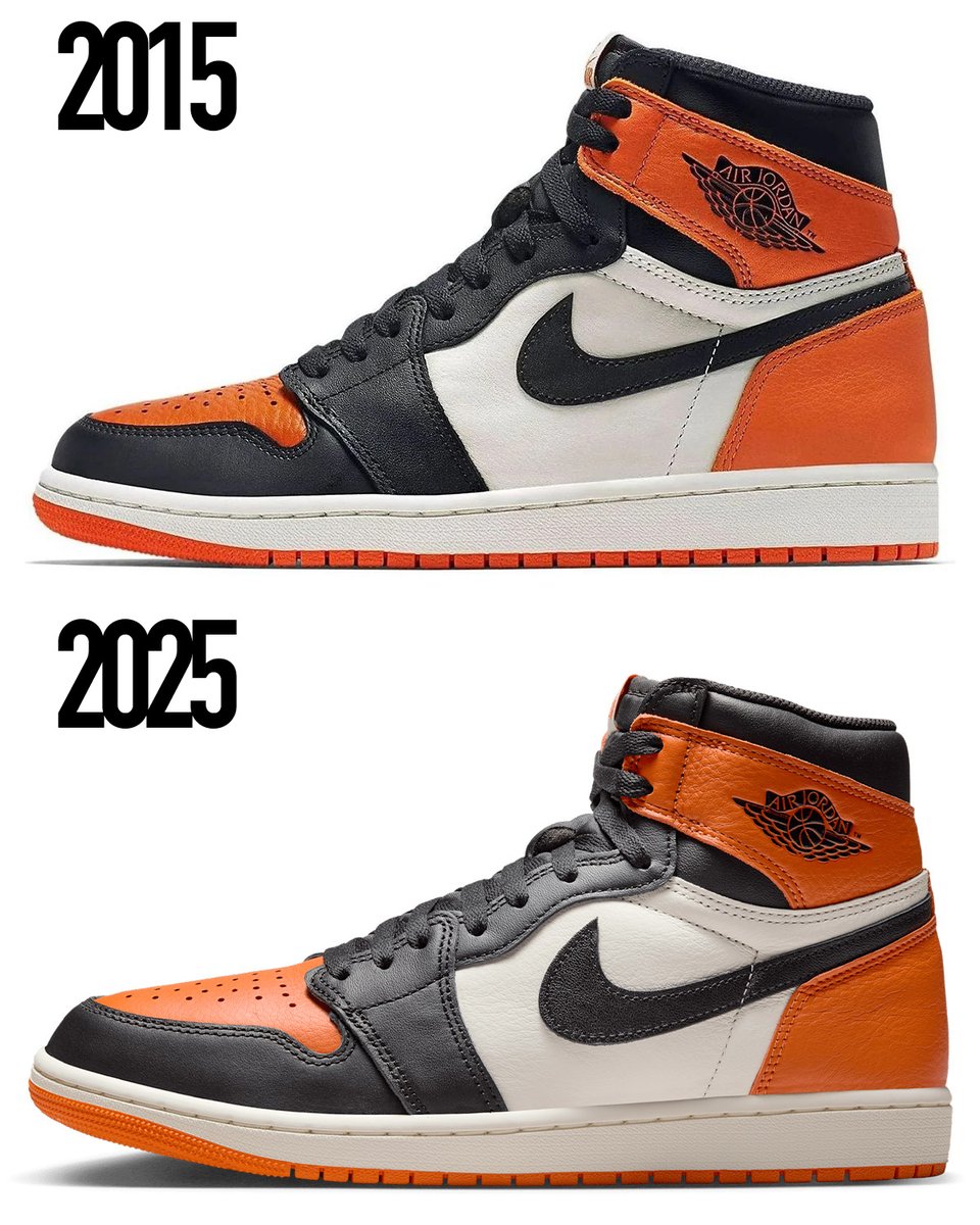 "Shattered Backboard" Jordan 1 High OG 🍊

2015 vs 2025