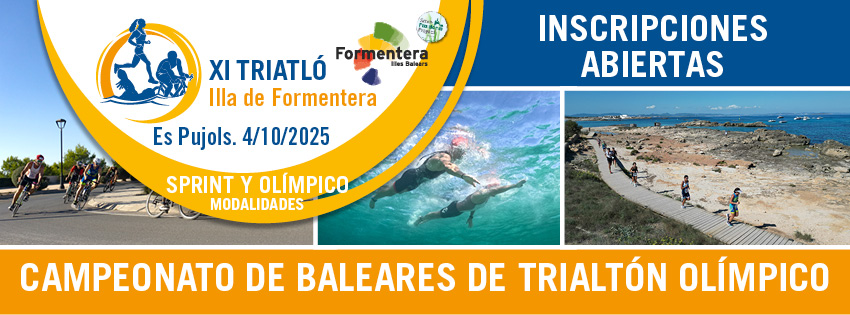 🏊‍♂️🚴‍♀️🏃‍♂️ ¡Inscripciones abiertas para el XI #TriatlóFormentera 2025!
📅 4/10/2025 
📍Es Pujols 🏝️
🏅Modalidades: Sprint y Olímpica
🏆 Campeonato de Balears de Triatló Olímpic
👉 Apúntate ya⤵️ unisportconsulting.com/triatlonformen…