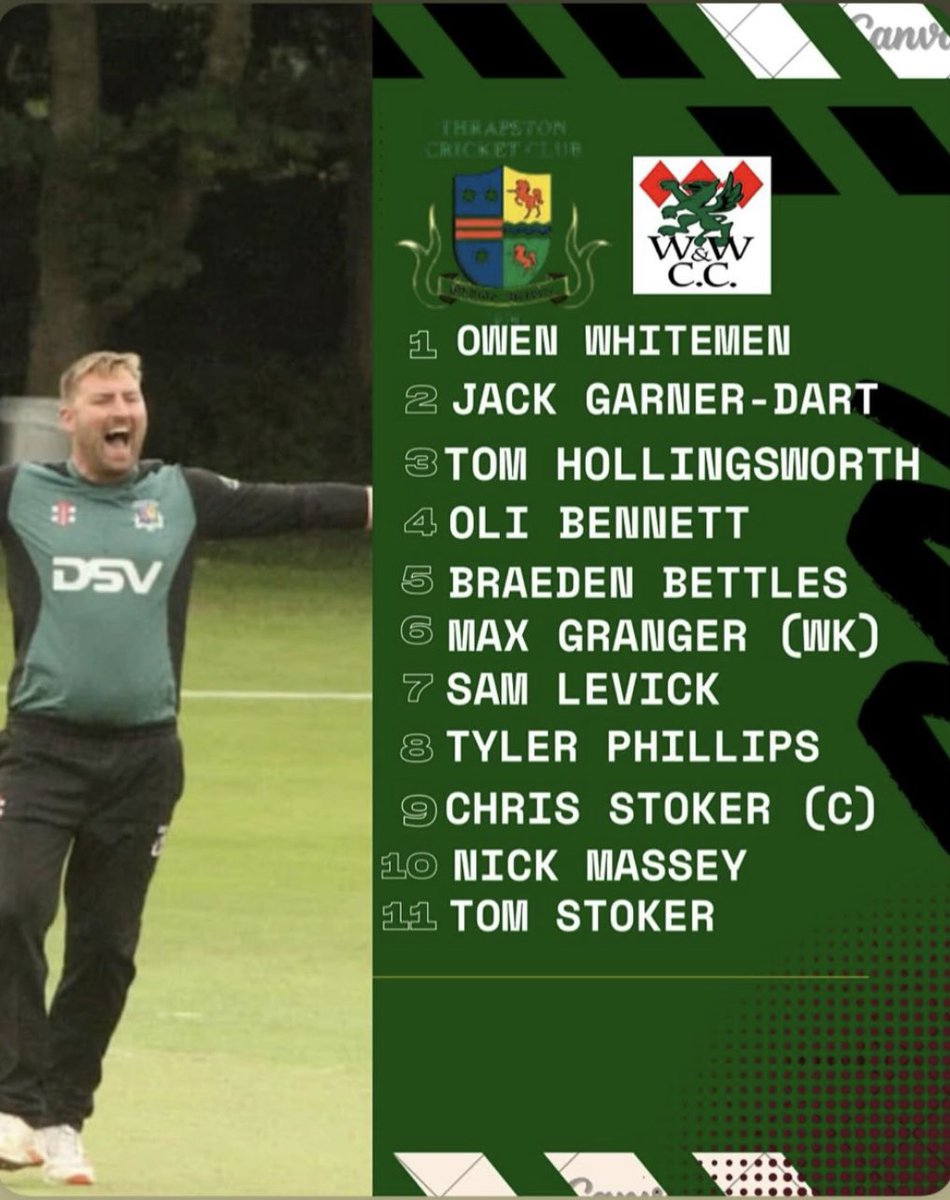 The 1s are at home tonight to take on Weekley &amp; Warkton CC. 18:15 start