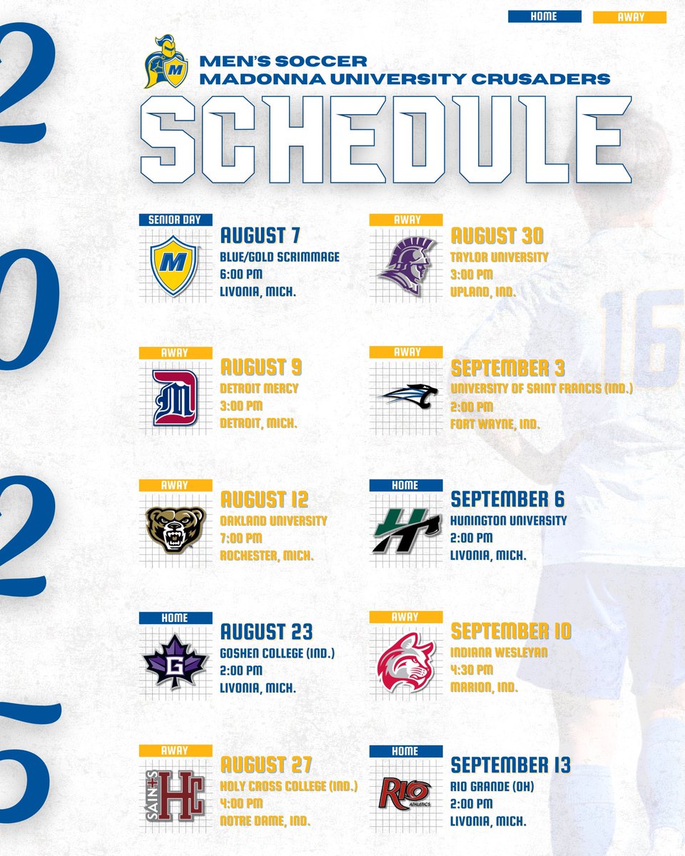 MUCrusadersMSOC's tweet image. Mark your calendars‼️📆
The 2025 schedule is here, time to get back on the pitch!⚽️
#CrusaderNation