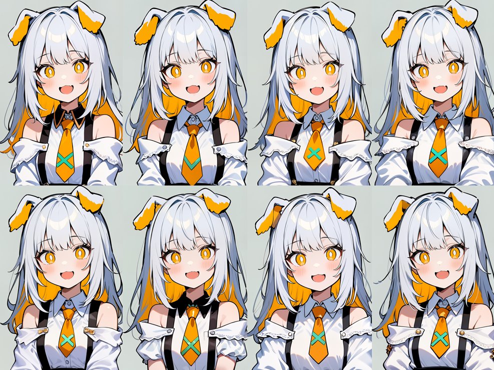 dodo_ria's tweet image. #FramePack での一枚絵のチャレンジ
元絵に対してKohyaさんの着せ替えLoRAを使うアプローチも試していて、こちらはプロンプトで制御が効く分狙った衣装が出しやすいです

1枚目:入力画像
2枚目:参照画像
3枚目:ランダムシード出力8枚
4枚目:プロンプト

問題は元絵がバストアップ1枚しかないということ