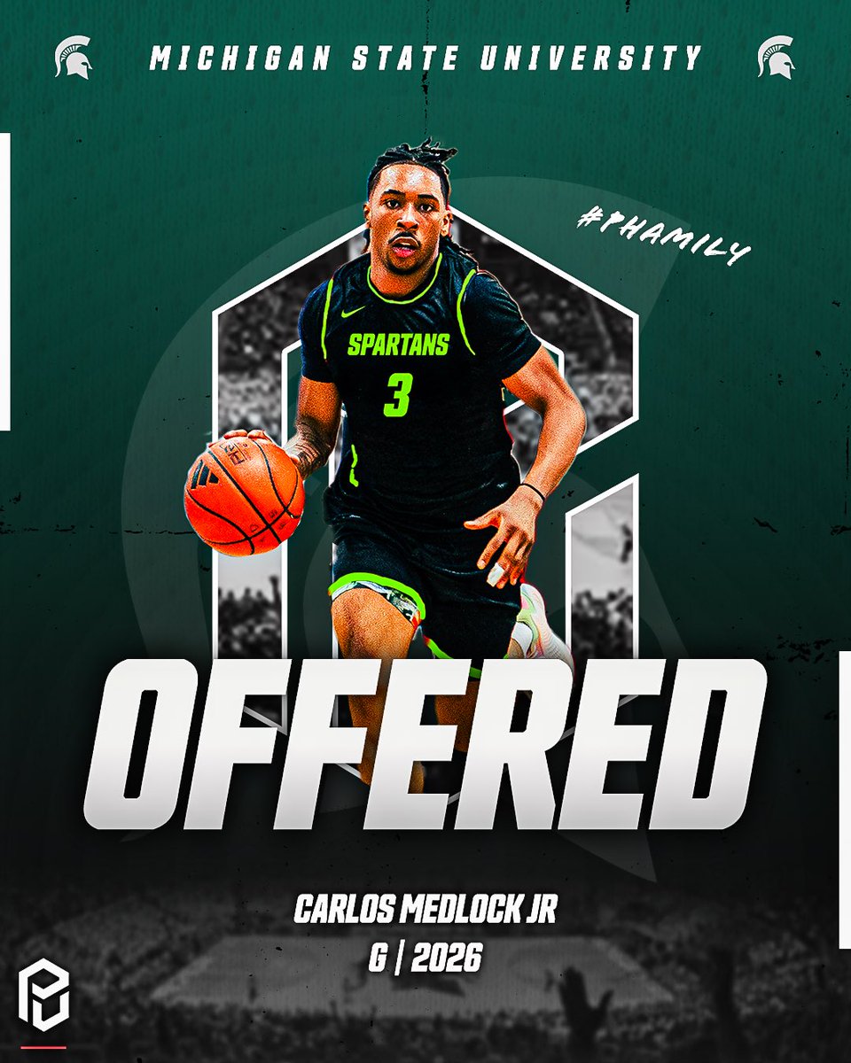 Phenom United Basketball (@phenom_united) on Twitter photo 2026 G <a href="/CarlosMedlock3/">Carlos medlock jr</a> picks up an offer from <a href="/MSU_Basketball/">Michigan State Men's Basketball</a>!! Congrats!! 😤😤 #wearephenomunited #wegotnow #PHamily /// 2026 G <a href="/CarlosMedlock3/">Carlos medlock jr</a> picks up an offer from <a href="/MSU_Basketball/">Michigan State Men's Basketball</a>!! Congrats!! 😤😤 #wearephenomunited #wegotnow #PHamily ///