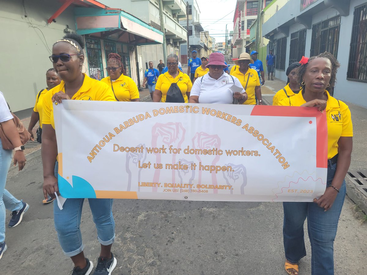 abwu268's tweet image. On Saturday, the Antigua and Barbuda Workers’ Union proudly stood in solidarity with domestic workers across the country ahead of International Domestic Workers Day, observed on June 16.