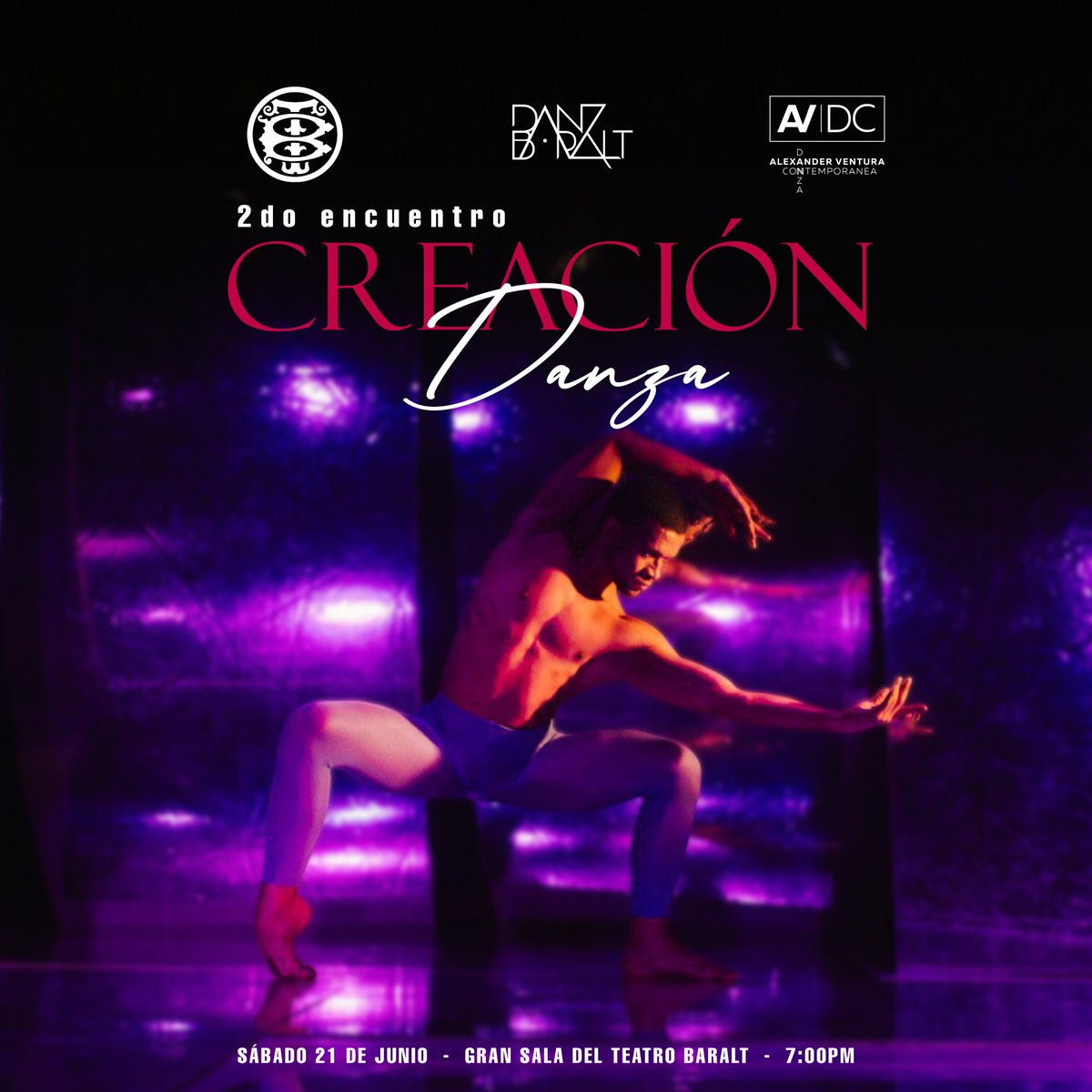 🟤La compañía residente Danza Baralt presenta la segunda edición del encuentro Creación Danza 2025. El próximo 21 de junio. 

📍Lugar: Teatro Baralt, gran sala.
🗓Fecha y hora: 21 de junio, 7:00 p.m
🎟Entrada: 5$ 
📌Entradas a la venta en: teatrobaralt.org