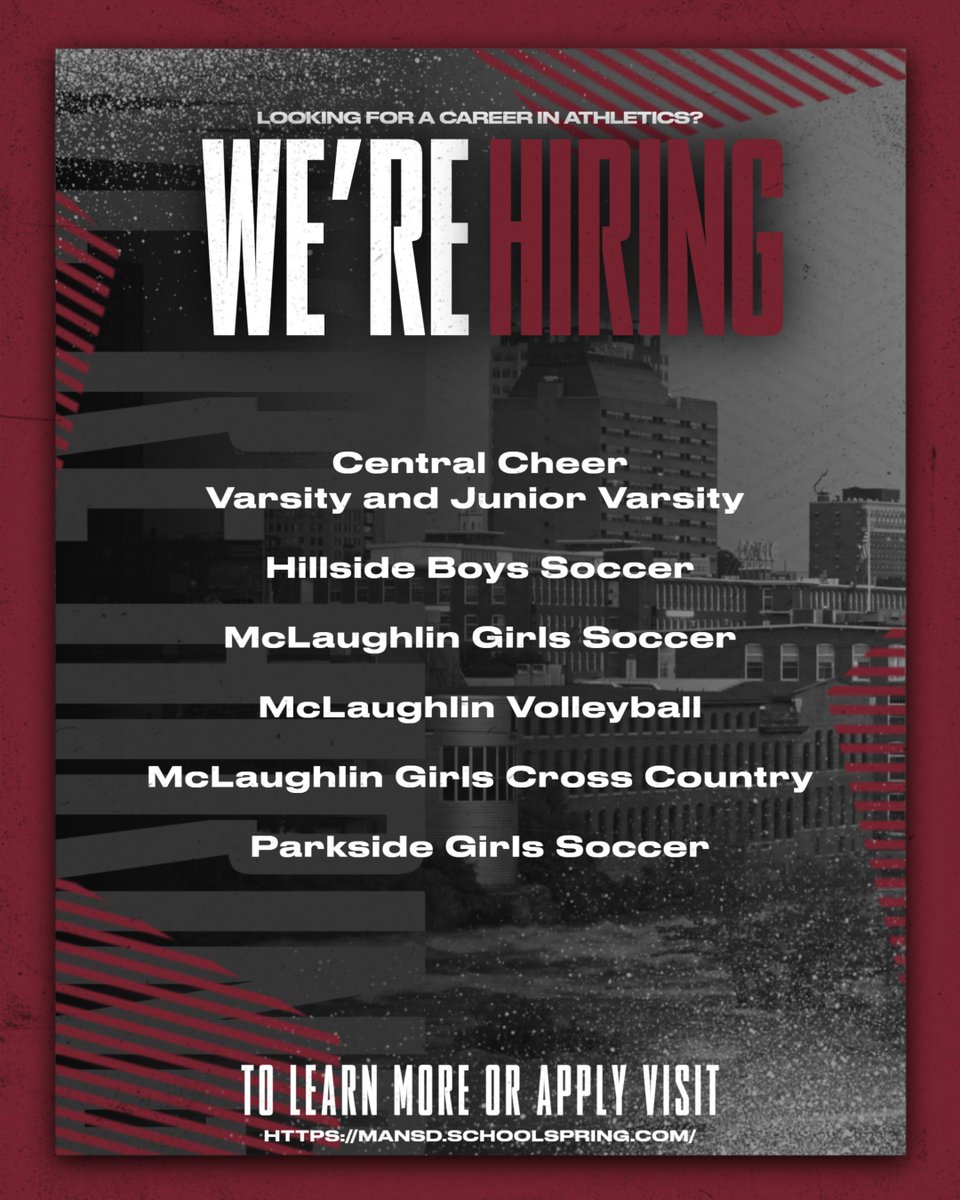 We are seeking dedicated and passionate coaches for the Fall 2025-2026 School year. If interested, please apply at mansd.schoolspring.com or reach out to Athletics for more information.