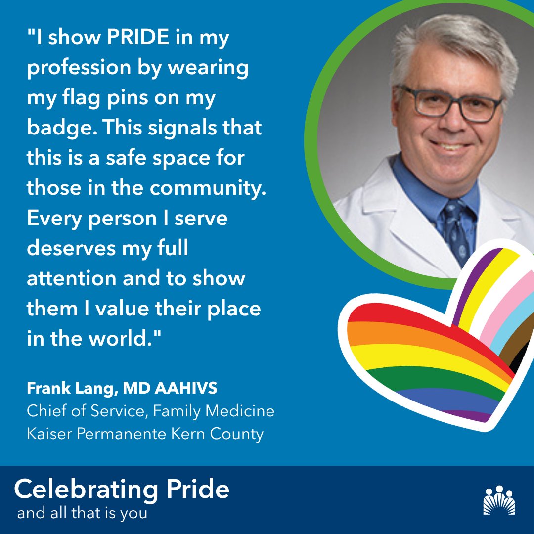 🌈 This #PrideMonth, we spotlight Dr. Frank Lang, a Family Medicine physician in Kern County, committed to inclusive care for all. Thank you Dr. Lang for championing equity + inclusion! 💙
