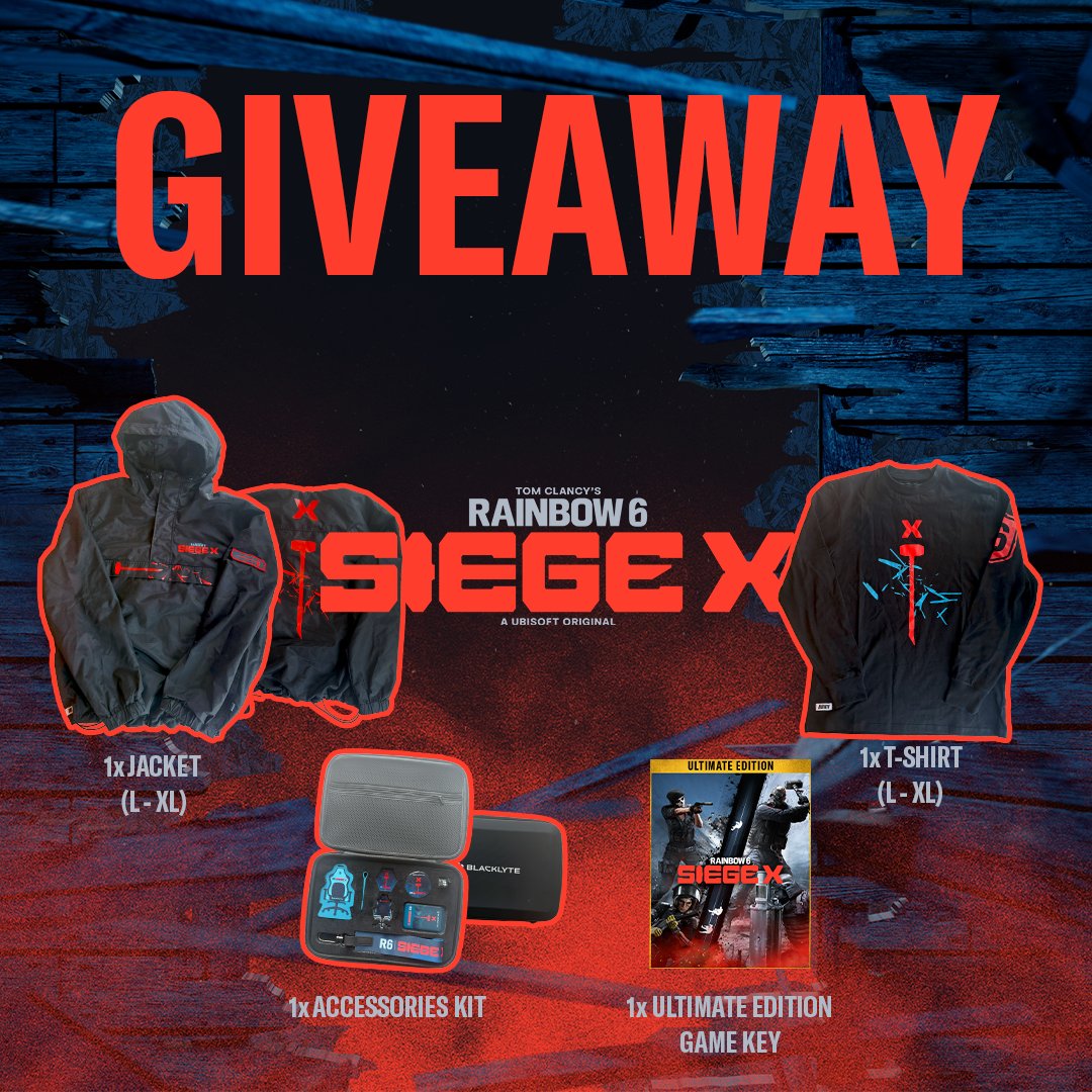 Ubisoft Canada (@ubisoftcanada) on Twitter photo ๐จ GIVEAWAY ALERT! ๐ฑ
To celebrate the launch of Rainbow Six Siege X, weโre giving YOU the chance to win the ULTIMATE SIEGE KIT ๐
How to enter:
1๏ธโฃ Follow <a href="/UbisoftCanada/">Ubisoft Canada</a>
2๏ธโฃ Repost + Like the post
3๏ธโฃ Comment your preferred size (L or XL available only) and your preferred ๐จ GIVEAWAY ALERT! ๐ฑ
To celebrate the launch of Rainbow Six Siege X, weโre giving YOU the chance to win the ULTIMATE SIEGE KIT ๐
How to enter:
1๏ธโฃ Follow <a href="/UbisoftCanada/">Ubisoft Canada</a>
2๏ธโฃ Repost + Like the post
3๏ธโฃ Comment your preferred size (L or XL available only) and your preferred