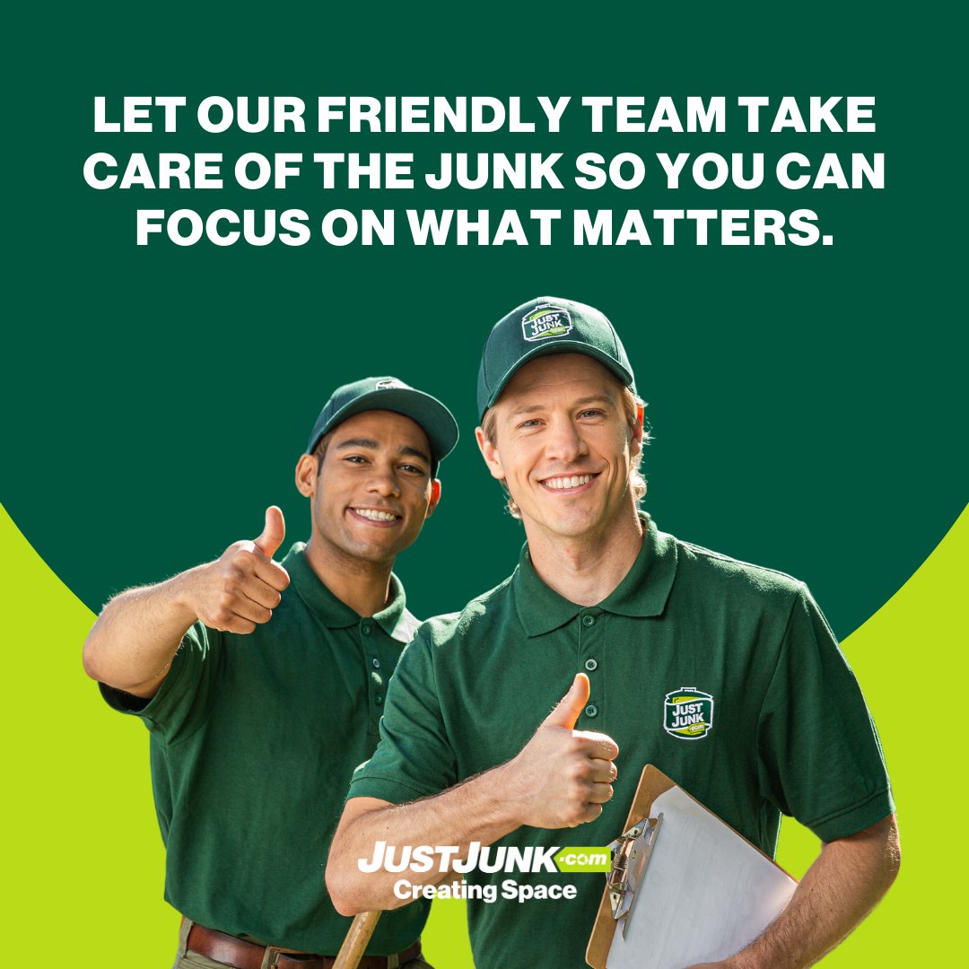 Leave the heavy lifting to us! Our friendly team is dedicated to taking care of your junk, so you can focus on what truly matters in your life. Book JUSTJUNK online: 1l.ink/3XBWZJL #JUSTJUNK #CreatingSpace #JunkRemoval #StressFree #DeclutterYourSpace