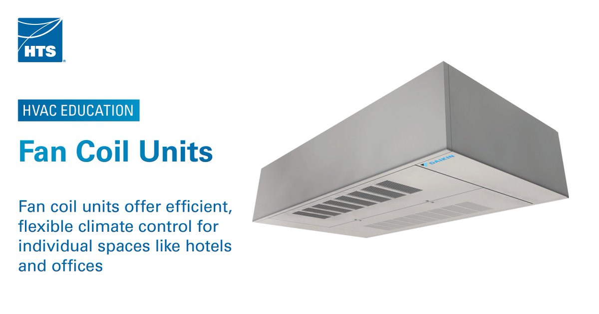HTS_Engineering's tweet image. TEXAS: Fan Coil Units consist of a fan and a heat exchanger and are used to heat or cool air in individual spaces. These units are easy to install and maintain, providing localized climate control. Contact HTS to learn more at hubs.la/Q03sqTKF0
