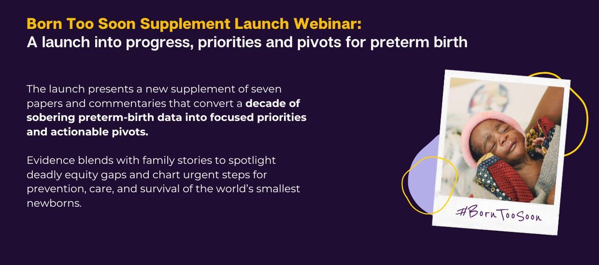 Newborn Toolkit (@newborntoolkit) on Twitter photo 🚨One week to go! 
🔎 “Born Too Soon Supplement Webinar: A launch into progress, priorities and pivots for preterm birth with Live French and Spanish translation! 
📆24th June , 2025 
🕐 3pm EAT| 1pm WAT/BST| 8am EST |2pm CET 
👉 newborntoolkit.org/events/born-to… 🚨One week to go! 
🔎 “Born Too Soon Supplement Webinar: A launch into progress, priorities and pivots for preterm birth with Live French and Spanish translation! 
📆24th June , 2025 
🕐 3pm EAT| 1pm WAT/BST| 8am EST |2pm CET 
👉 newborntoolkit.org/events/born-to…
