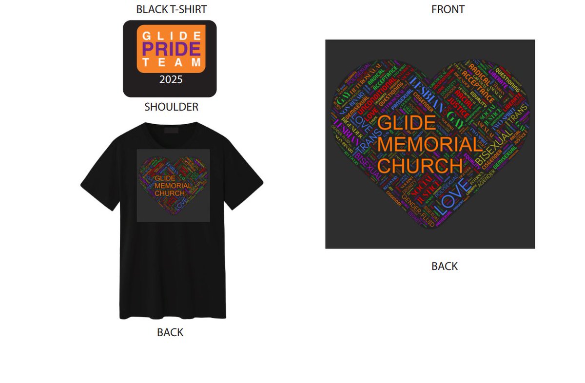 GlideChurch's tweet image. Wear your pride loud and proud.
Pride T-shirts available after Sunday Celebration at 330 Ellis Street.
Show up. Stand out.
#GlideChurch