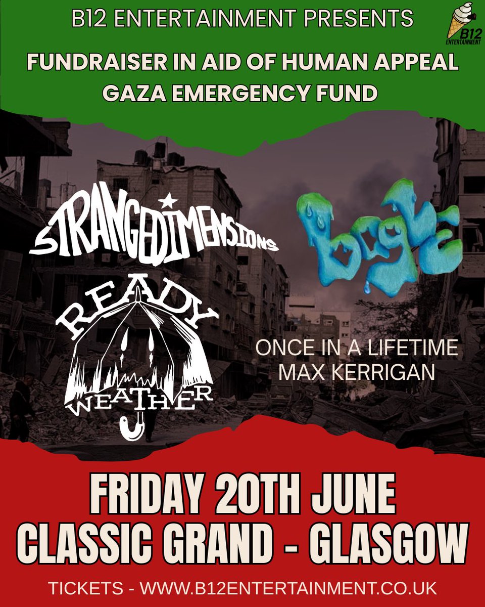Full line up for Friday! Ready Weather and Max Kerrigan have joined the bill 👏🏻
Tickets start at just £5, pay what you can with all sales going to the human appeal Gaza Emergency Fund 🇵🇸🇵🇸

Tickets- skiddle.com/e/41094568