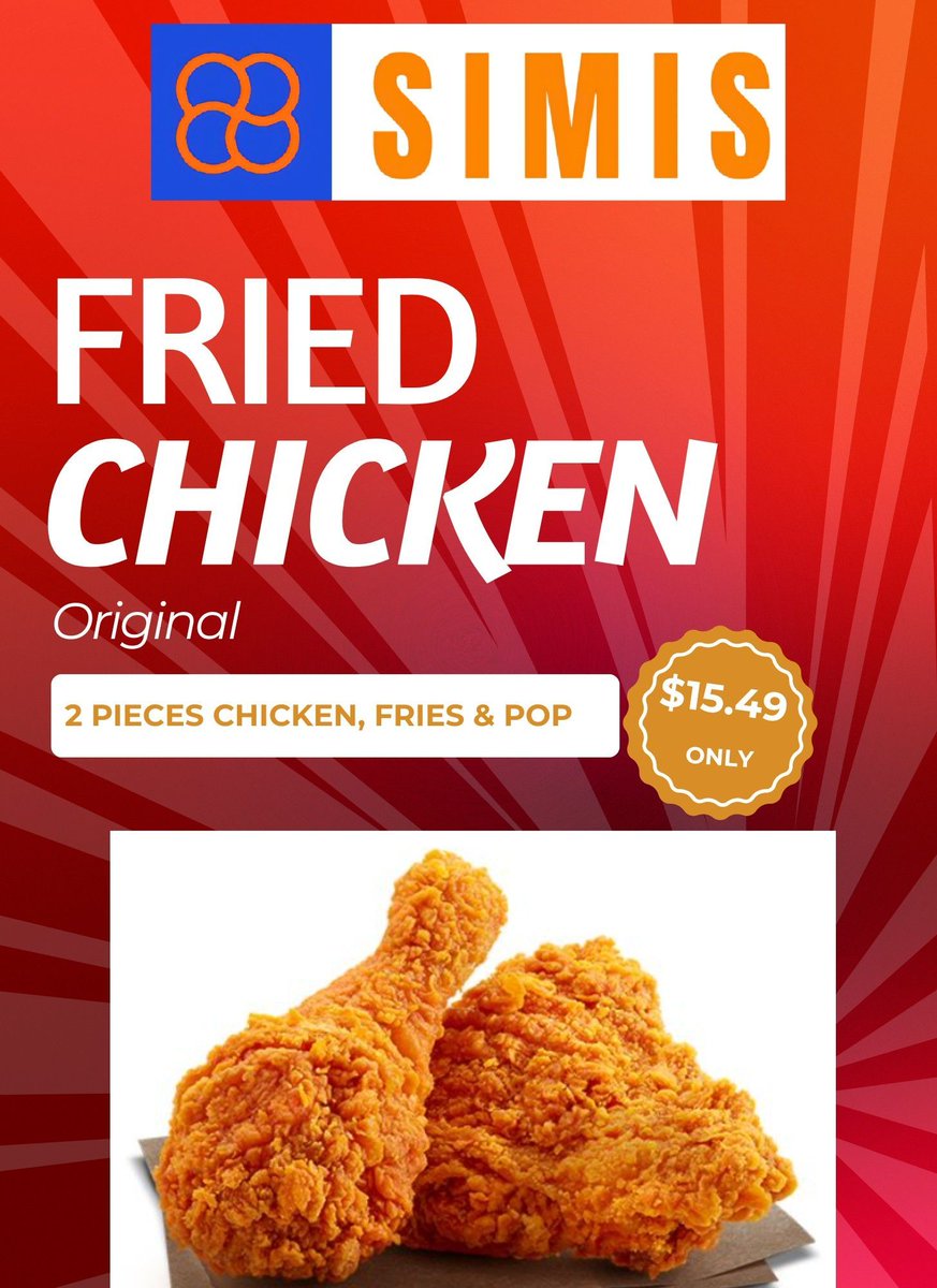 Craving crispy, juicy fried chicken? #SIMIS at #TecumsehMall has the perfect combo just for you! Enjoy mouthwatering #Fried #Chicken #Combo – complete w/ golden #fries &amp; refreshing pop. 

Visit SIMIS today and treat yourself to the ultimate combo!