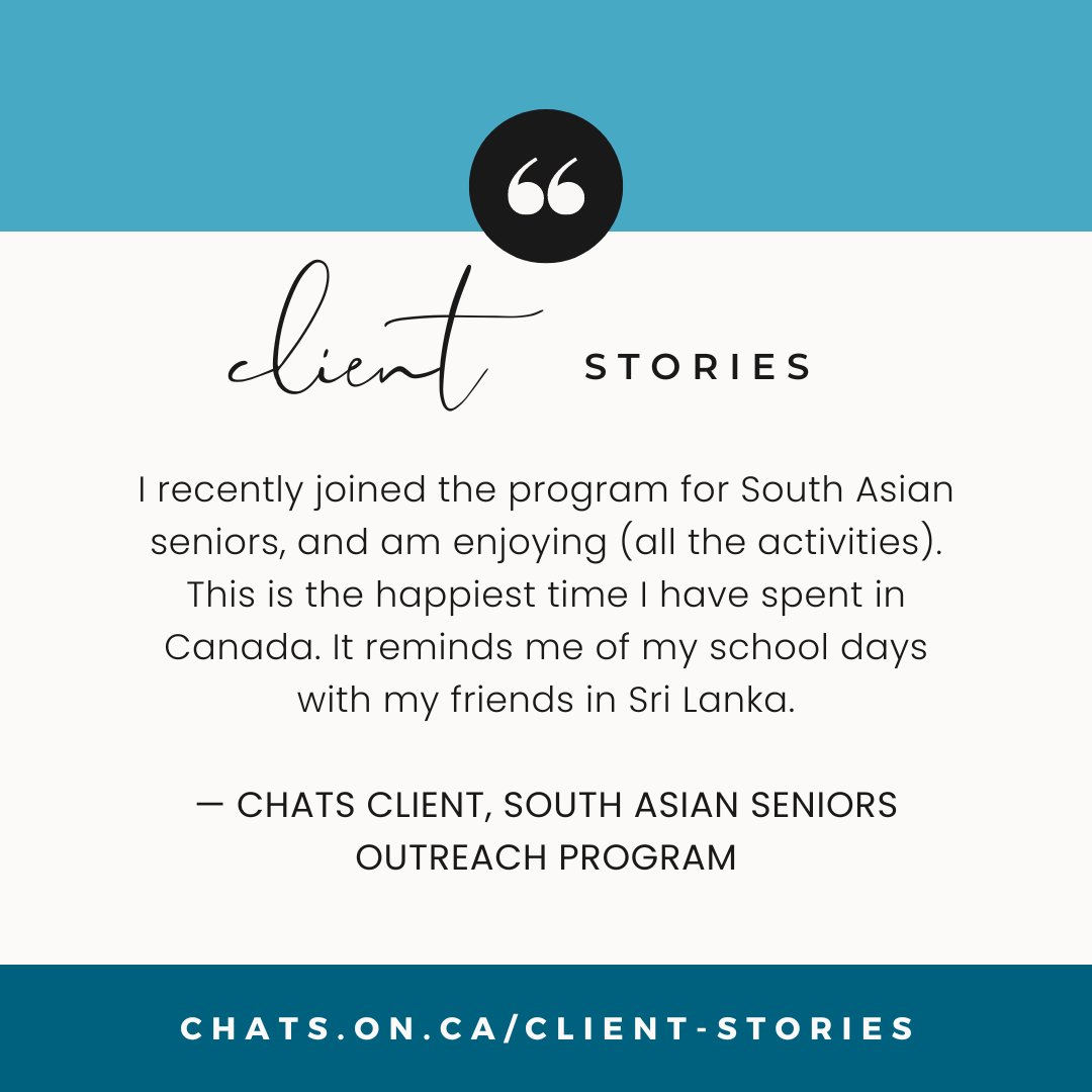 It’s #TestimonialTuesday!
Each week, we share the voices of those touched by CHATS – from seniors to caregivers and volunteers. Here’s what they had to say:
#CHATSSeniors #AgingAtHome