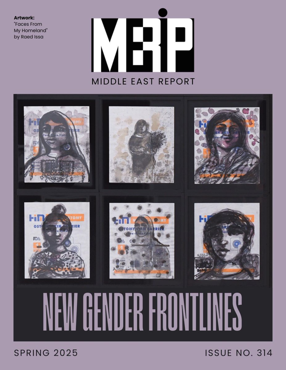 meriponline's tweet image. OUT NOW: Middle East Report 314, "New Gender Frontlines"
Our Spring Issue delves into the gender dynamics of the political forces shaping the Middle East in our present -- from Women, Life, Freedom to revolutionary Syria and the genocide in Gaza.
buff.ly/XB8cxtW