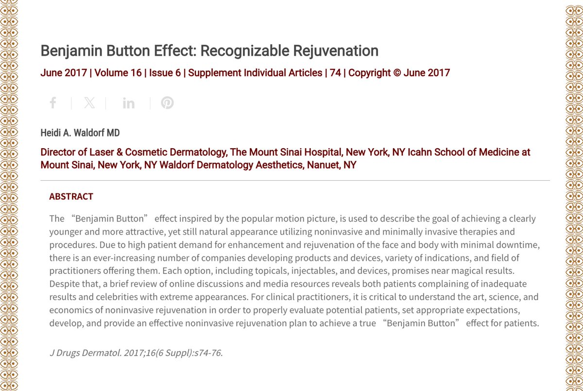 Journal of Drugs in Dermatology (JDD) (@jddonline) on Twitter photo ‼️ From the Vault: Chasing the “Benjamin Button” Effect - The Art and Economics of Noninvasive Rejuvenation
READ MORE: jddonline.com/articles/benja… ‼️ From the Vault: Chasing the “Benjamin Button” Effect - The Art and Economics of Noninvasive Rejuvenation
READ MORE: jddonline.com/articles/benja…